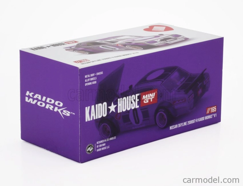 Mini-gt Nissan Skyline Gt-r (kpgc10) N 0 Kaido House Works V1 1969 1:64 striebornofialová