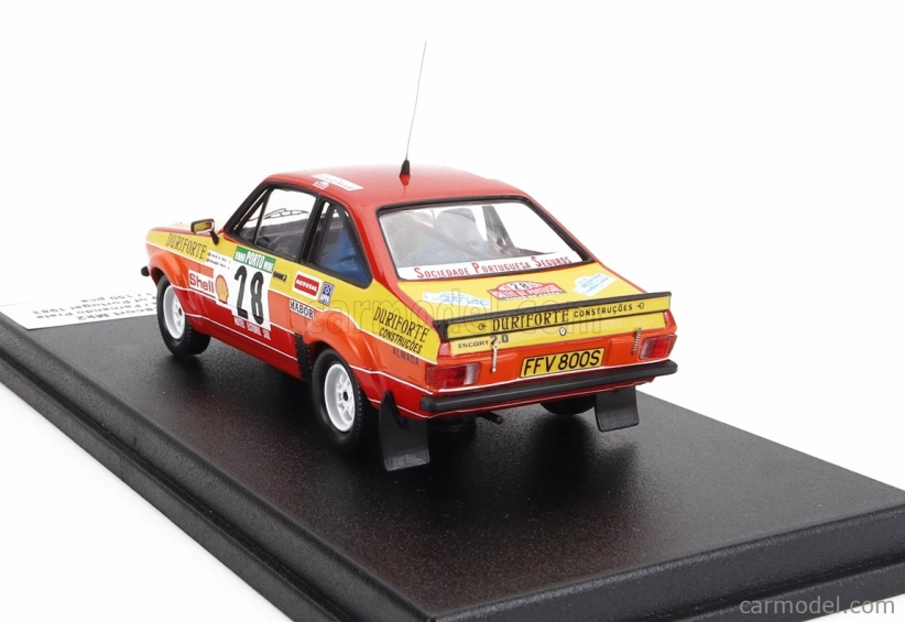 Trofeu Ford england Escort Mkii N 28 Rally Portugal 1983 Carlos Bica - Fernando Prata 1:43 Červená Žlutá
