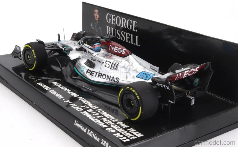 Minichamps Mercedes gp F1 W13e Team Mercedes-amg Petronas F1 N 63 3. Hungarian Gp 2022 George Russel 1:43 Silver Green
