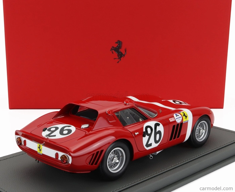 Bbr-models Ferrari 250 Gto 3.0l V12 Team North American Racing N.a.r.t. N 26 24h Le Mans 1964 Ed Hugus - Jose Rosinski - Con Vetrina - With Showcase 1:18 Červená Bílá