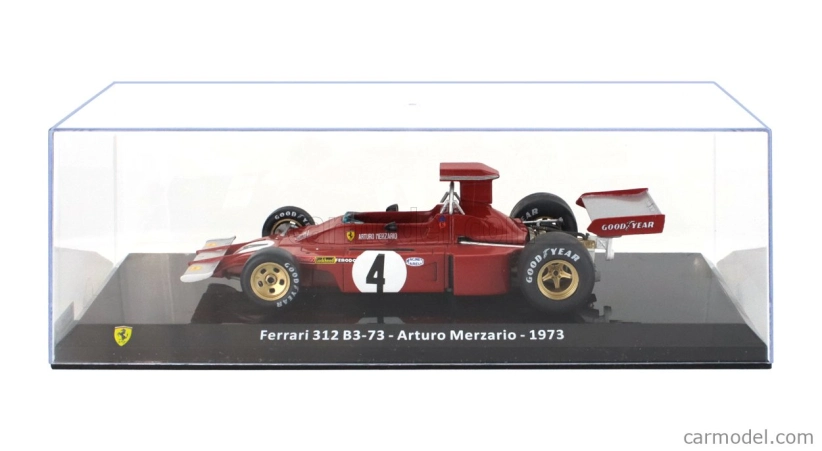 Edicola Ferrari F1 312 B3 N 4 Season 1973 Arturo Merzario - Con Vetrina - S vitrínou 1:24 červená
