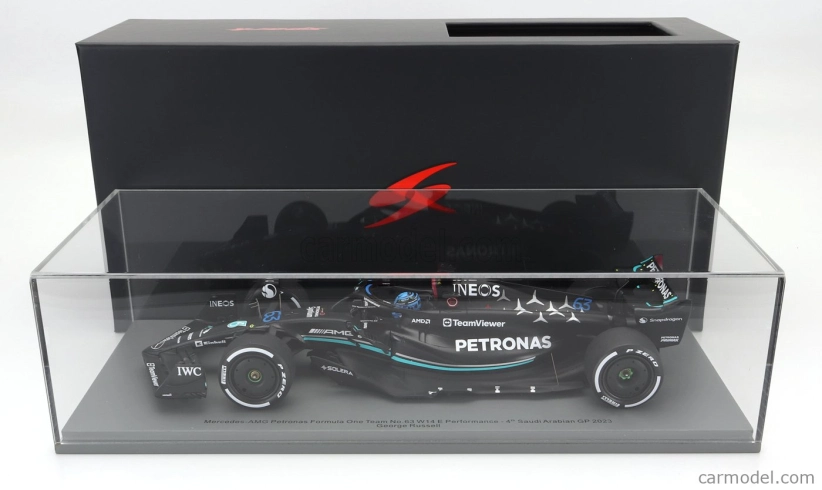 Spark-model Mercedes gp F1 W14 Team Mercedes-amg Petronas Formula One N 63 Season 2023 George Russel 1:18 Matt Black