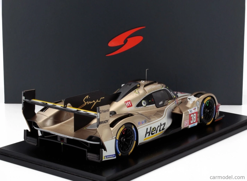 Spark-model Porsche 963 9rd 4.6l Turbo V8 Team Hertz Jota N 38 24h Le Mans 2024 Jenson Button - Phil Hanson - Oliver Rasmussen 1:18 Bílé Zlato