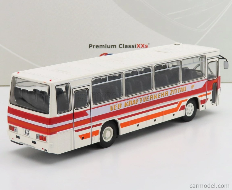 Premium classixxs Ikarus 256 Bus Veb Kraftverkehr Zittau 1988 1:43 Biela červená oranžová