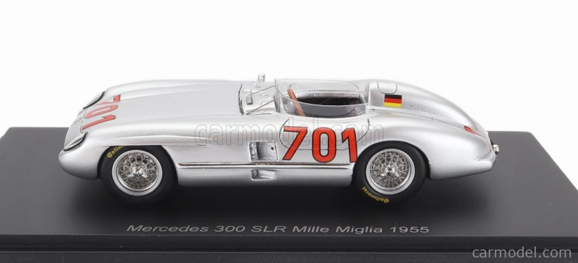 Spark-model Mercedes benz 300 Slr 3.0l S8 Team Daimler-benz Ag N 701 Mille Miglia 1955 K.kling 1:43 Strieborná