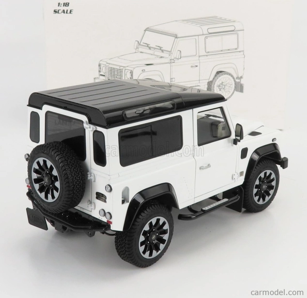 Lcd-model Land rover Defender 90 Works V8 70th Edition 2018 1:18 Bílá