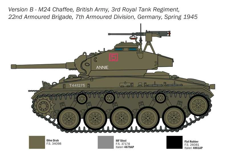 Italeri Kampfpanzer M24 Chaffee Military Tank 1:35 /