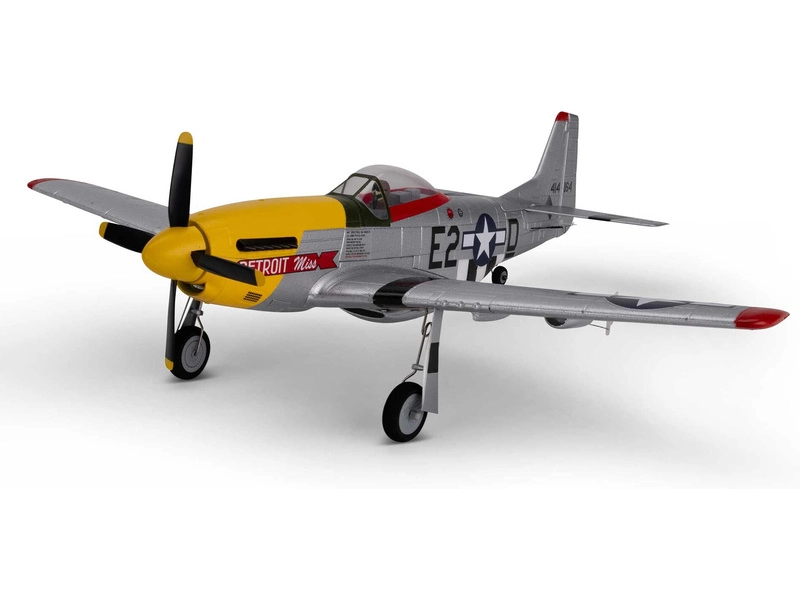 RC letadlo E-flite P-51D Mustang 0.49m Detroit Miss SAFE Select BNF Basic