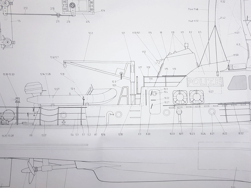 ROMARIN policajný čln W3 s doplnkami 1:25 kit