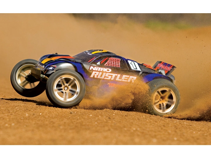 RC auto Traxxas Nitro Rustler 1:10 TQi RTR, modrá