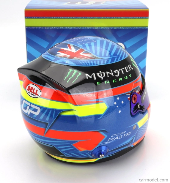 Mini prilba Bell prilba Casco prilba Casco prilba F1 Oscar Piastri Team Mclaren N 81 Sezóna 2024 1:2 Modrá žltá červená
