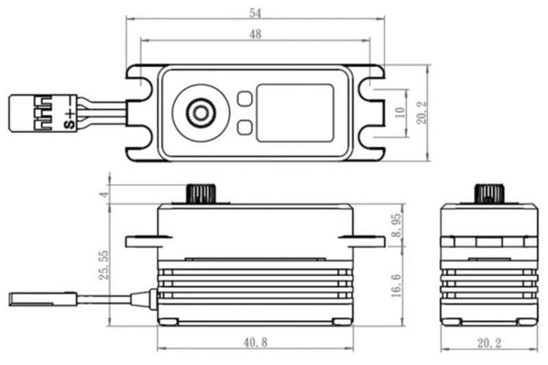 SB-2267SG BRUSHLESS HiVolt Digitální servo - LOW PROFILE (32kg-0,065s/60°)