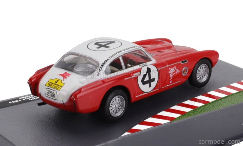Edicola Ferrari 340 Mexico Vignale Coupe N 4 Rally Carrera Panamericana 1953 Phil Hill - Richie Ginther 1:43 Červená biela