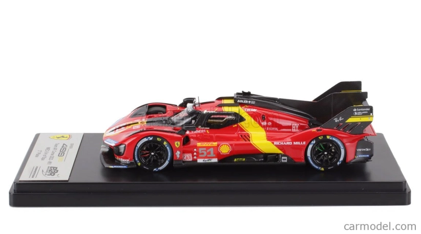 Bbr-models Ferrari 499p 3.0l Turbo V6 Team Ferrari Af Corse N 51 3rd Wec 6h Spa 2023 Alessandro Pier Guidi - James Calado - Antonio Giovinazzi 1:43 Červená Žltá Čierna