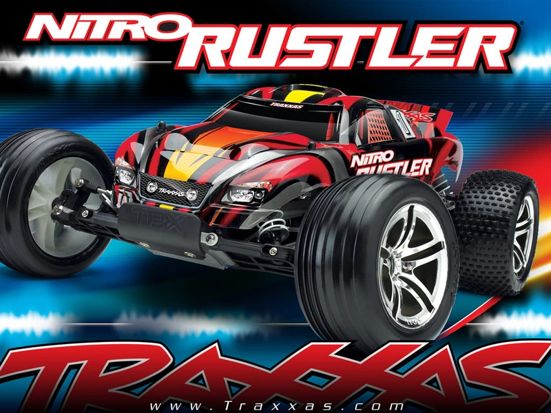 RC auto Traxxas Nitro Rustler 1:10, modrá