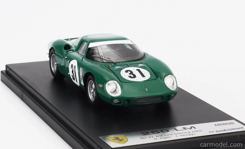 Looksmart Ferrari 250lm Coupe N 31 3rd 12h Sebring 1965 David Piper - Tony Maggs 1:43 Zelená