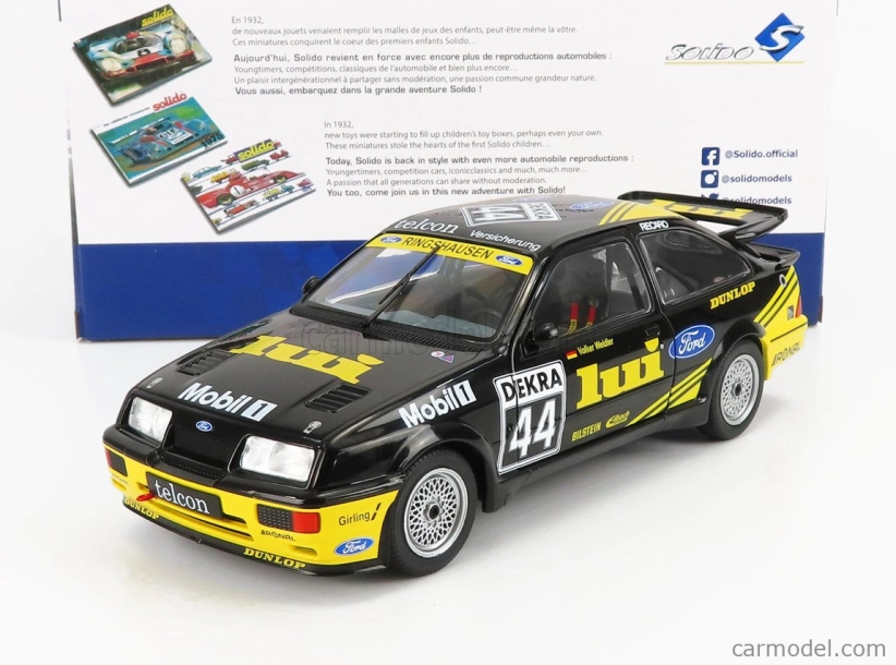 Solido Ford england Sierra Rs500 Cosworth N 44 24h Nurburgring 1989 V.weidler 1:18 Black Yellow