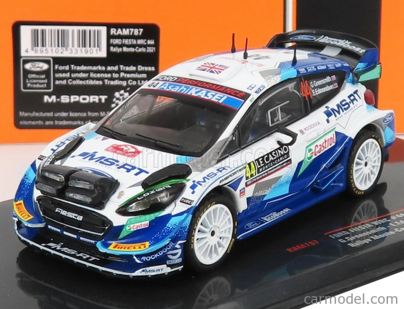 Ixo-models Ford england Fiesta Wrc N 44 Rally Montecarlo 2021 G.greensmith - E.edmondson 1:43 Blue White