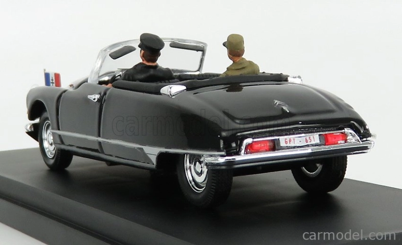 Rio-models Citroen Ds Cabriolet With Figure General De Gaulle 1959 1:43 Black