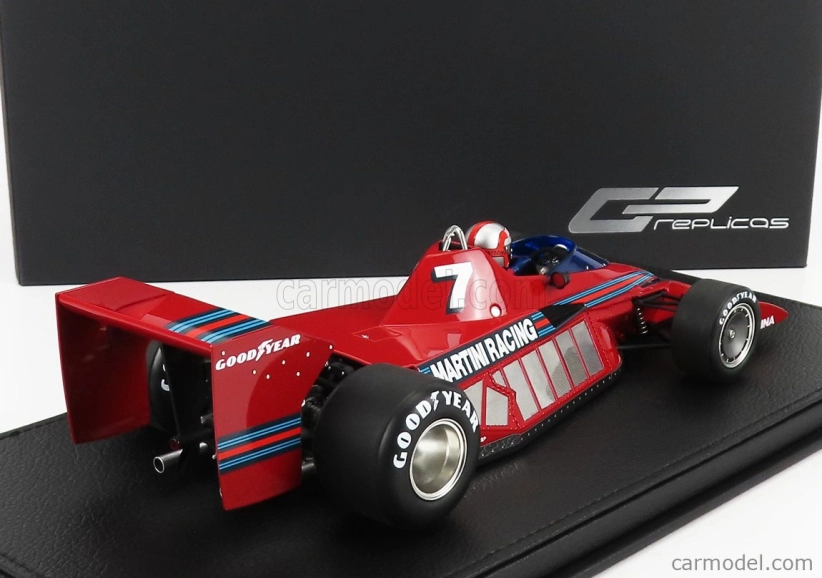 Gp-repliky Brabham F1 Bt46 Alfa Romeo Prototype Martini Racing N 7 Testovacia verzia (s figúrkou pilota) 1977 John Watson - Con Vetrina - S vitrínou 1:18 Červená