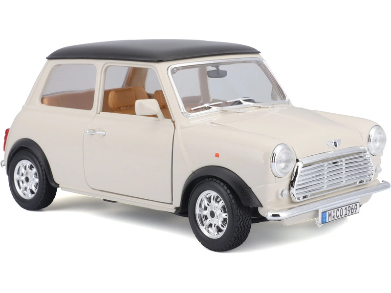 Bburago Mini Cooper 1969 1:18 krémová