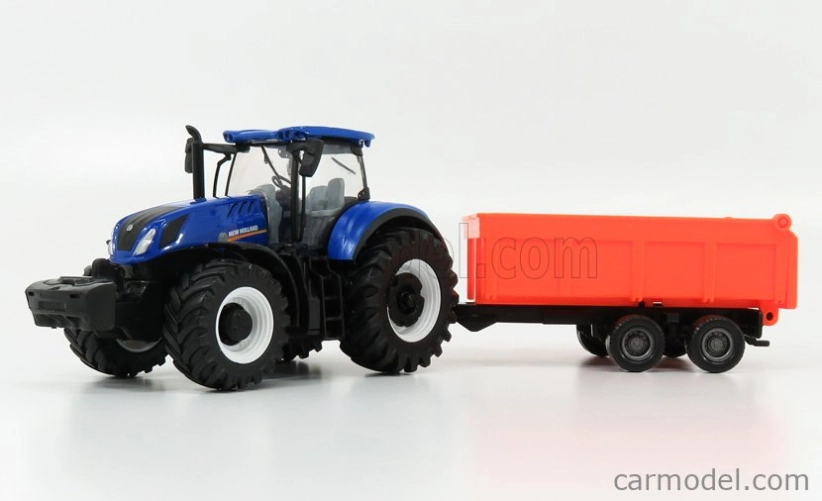 Bburago New holland T7.315 Tractor + Tipping Trailer 1:50 Modrá Červená