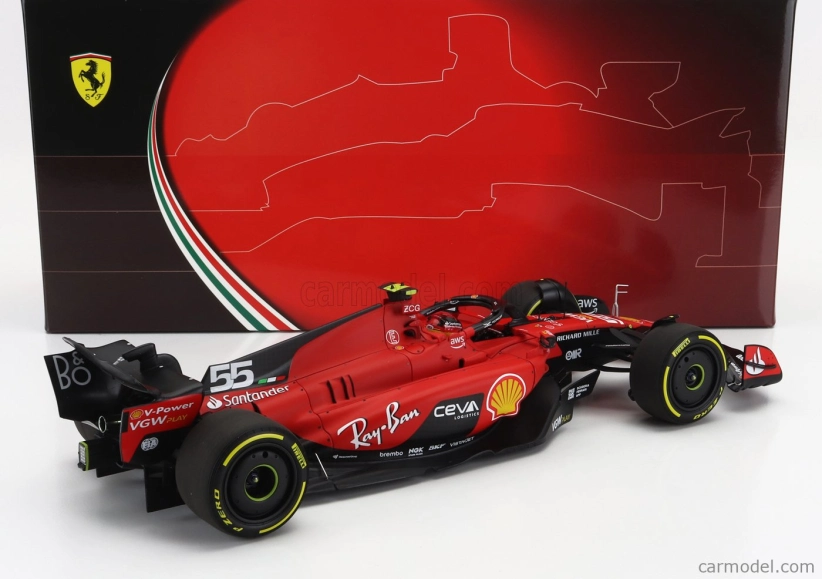 Bbr-models Ferrari F1 Sf-23 Team Scuderia Ferrari N 55 Belgium Gp 2023 Carlos Sainz 1:18 Červená Černá