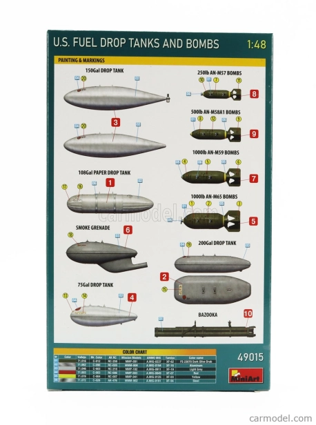 Miniart Accessories Military U.s. Fuel Drop Tanks And Bomb 1:48 /