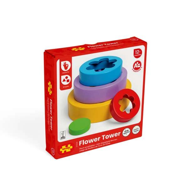 Bigjigs Toys Skládací květinová věž