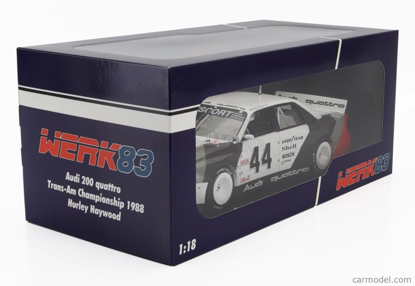Werk83 Audi 200 Quattro Team Audi Sport N 44 Winner Trans-am Dallas 1988 Hurley Haywood 1:18 Bielo-šedo-červená