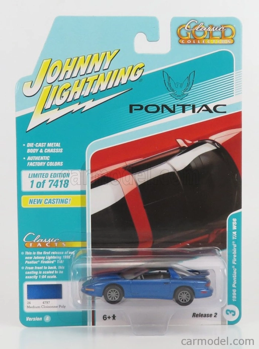 Johnny lightning Pontiac Firebird Trans Am 1996 1:64 Blue Met