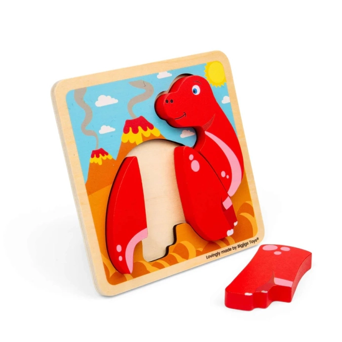 Bigjigs Toys Dřevěné vkládací puzzle Diplodocus
