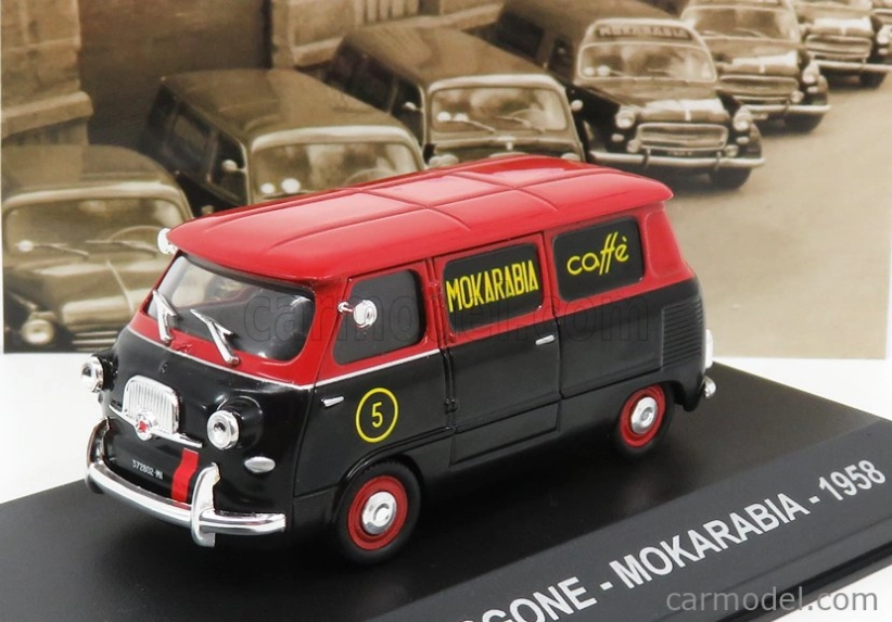 Edicola Fiat 600 Coriasco (multipla) Mokarabia Caffe' 1958 1:43 Čierna červená
