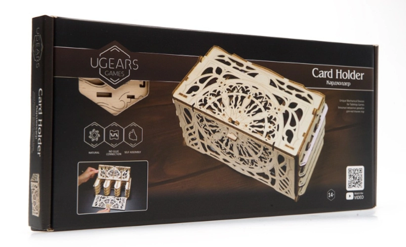 Ugears 3D drevené mechanické puzzle zberateľské karty