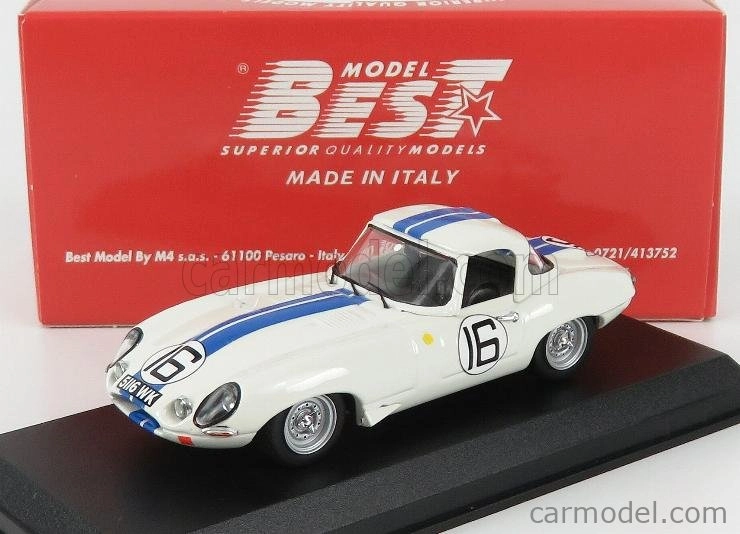 Najlepší model Jaguar E-type 3.8l Team Briggs Cunningham N 16 24h Le Mans 1963 R.salvadori - P.richards 1:43 White Blue