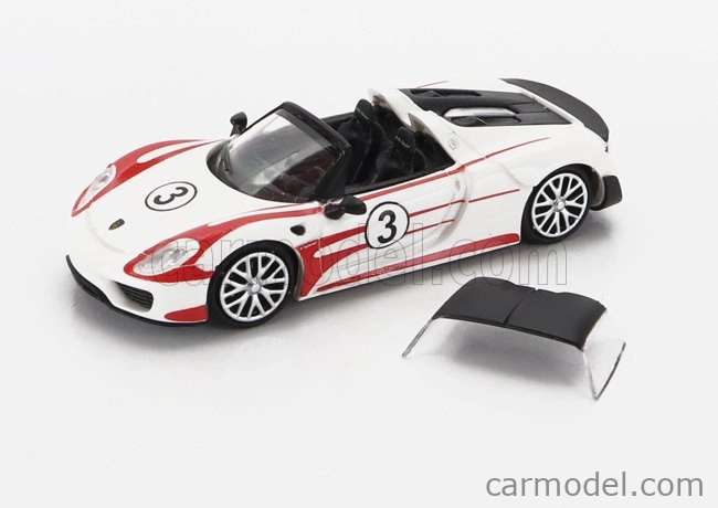 Minichamps Porsche 918 Spyder Salzburg Racing Design N 3 Weissachpackage 2015 1:87 Červená Bílá
