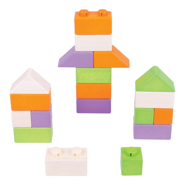 Bigjigs Baby Dřevěné Spojkostky Basic set