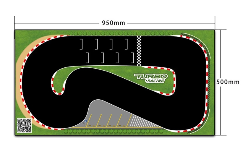 Turbo Racing pretekársky koberec/dráha (500 x 950 mm)