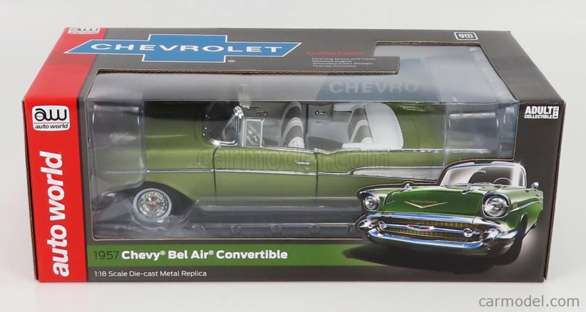 Autoworld Chevrolet Bel Air Cabriolet Open 1957 1:18 Green Met