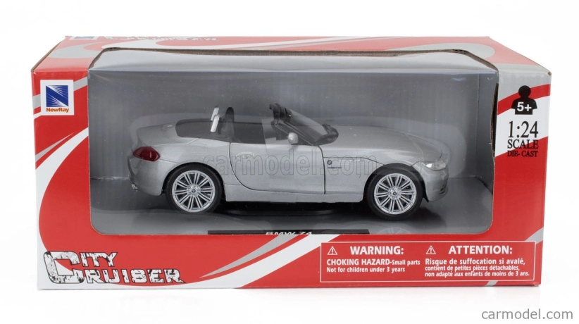 Newray BMW Z4 Spider Cabriolet Open 2009 1:24 Silver