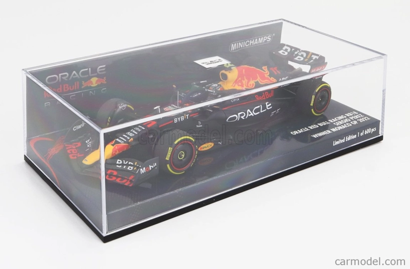 Minichamps Red bull F1  Rb18 Team Oracle Red Bull Racing N 11 Winner Monaco Gp 2022 Sergio Perez 1:43 Matná Modrá Žlutá Červená