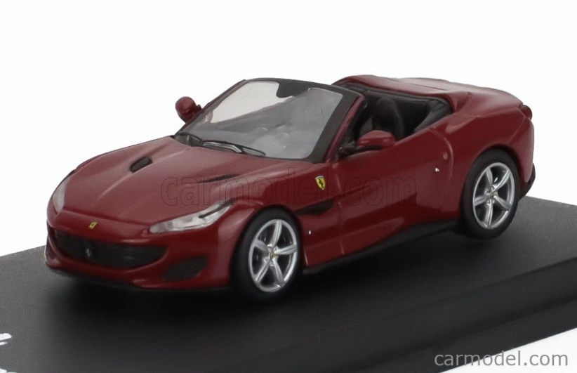Edicola Ferrari Portofino Cabriolet Open 2018 - Con Vetrina - With Showcase 1:64 Rosso Mugello - Tmavě Červená