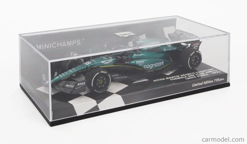Minichamps Aston martin F1 Amr23 Team Aramco Cognizant N 18 Sezóna 2023 Lance Stroll 1:43 Zelená