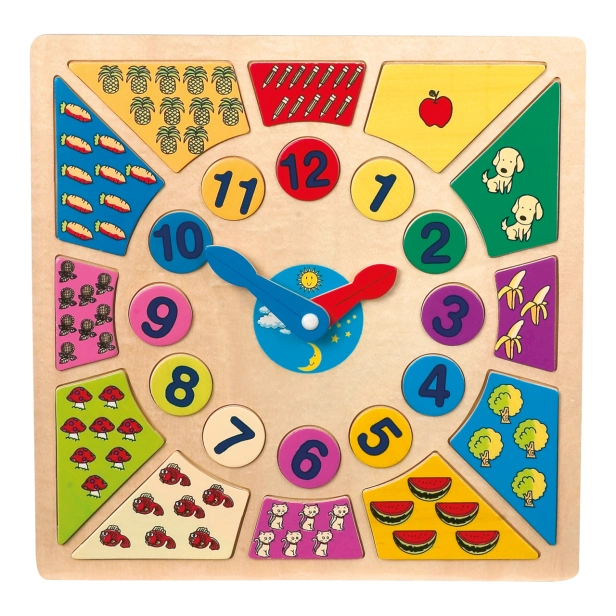 Small Foot Vkládací výukové puzzle nauč se hodiny