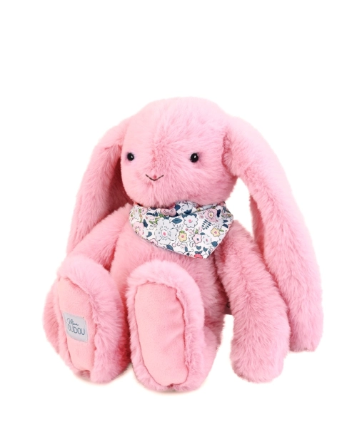 Doudou Plyšový králíček s šátkem růžový 35 cm