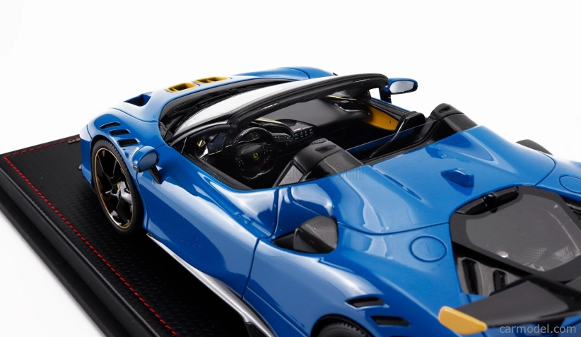 Mr-models Ferrari Sf90 Xx Stradale Spider 2024 - Con Vetrina - With Showcase 1:18 Azzurro Dino - Světle Modrá Černá Žlutá