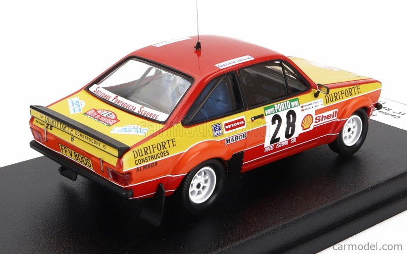 Trofeu Ford england Escort Mkii N 28 Rally Portugal 1983 Carlos Bica - Fernando Prata 1:43 Červená Žlutá