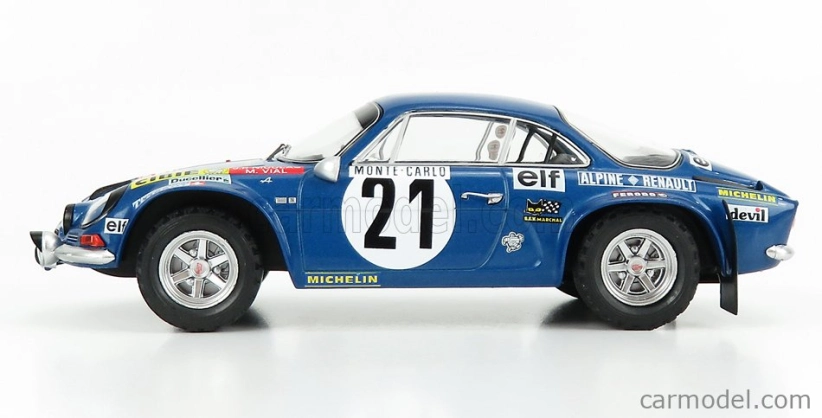Ixo-models Renault Alpine A110 1800s N 21 Rally Montecarlo 1973 J-p.nicolas - M.vial 1:24 Blue Met