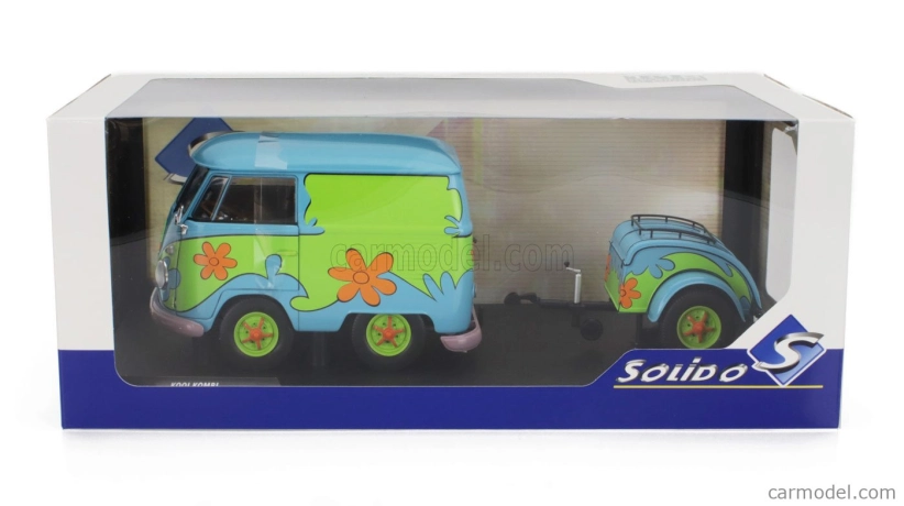 Solido Volkswagen T1 Van Kool Combi Ghosthunters Machine With Trailer 1950 1:18 Modrá Zelená