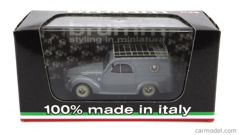 Brumm Fiat 500c Van Poste Italiane Servizio Postale Varese 1950 1:43 Sivá